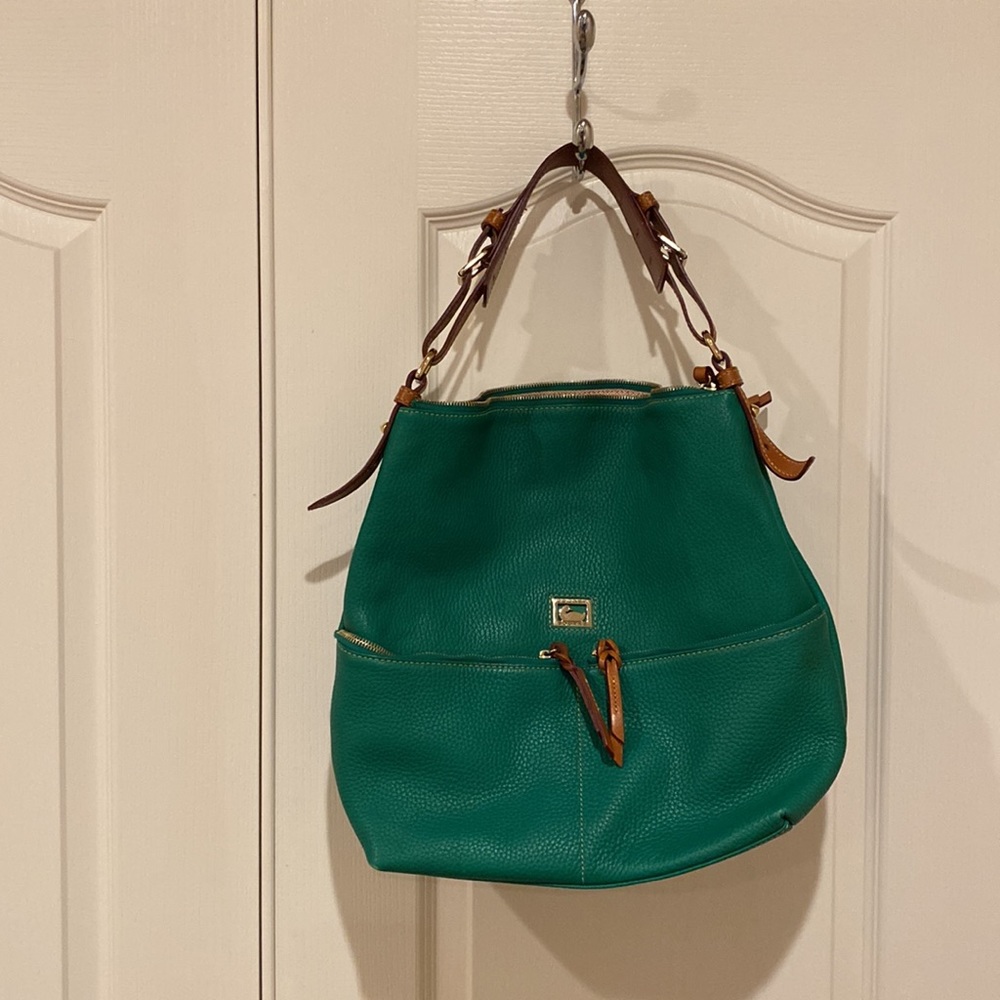 Dooney & Bourke Dillen Double Pocket Pebble Leather Purse  Satchel Emerald